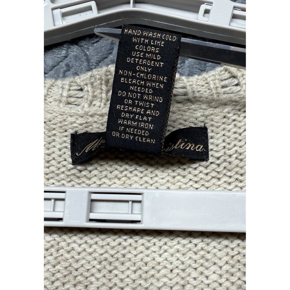 VTG Marisa Christina Button Front Cardigan Sweater M Lambswool Blend Beige Cozy‎ - Picture 5 of 7